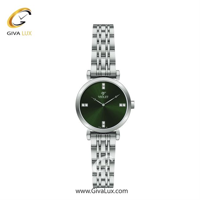 ساعت مچی اورجینال زنانه ویولت VIOLET نقره ای | نقره ای| سبز یشمی تیره| کد رفرنس 0600